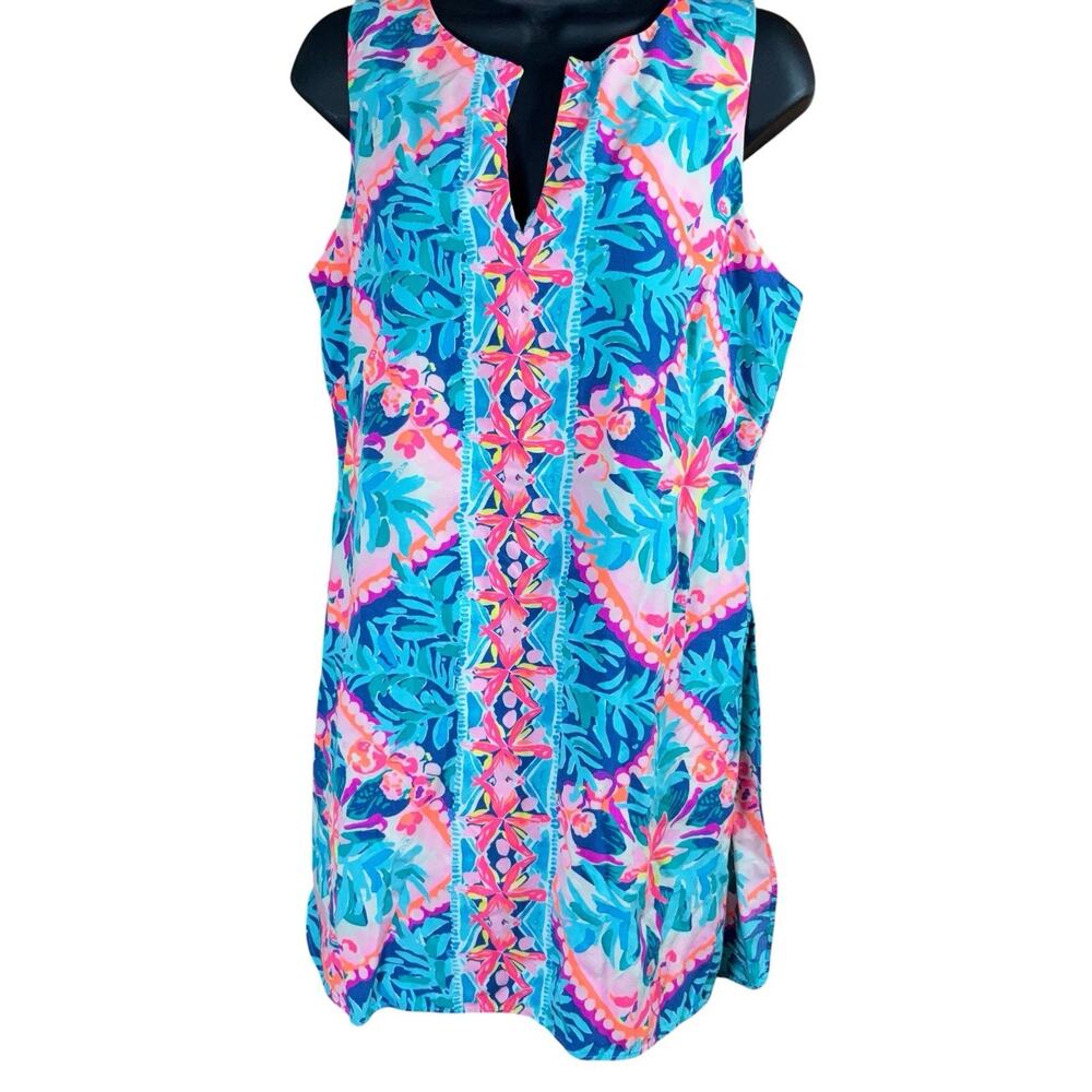Lilly Pulitzer Romper Women Size 8 Colorful Built in Shorts Sleeveless Shift